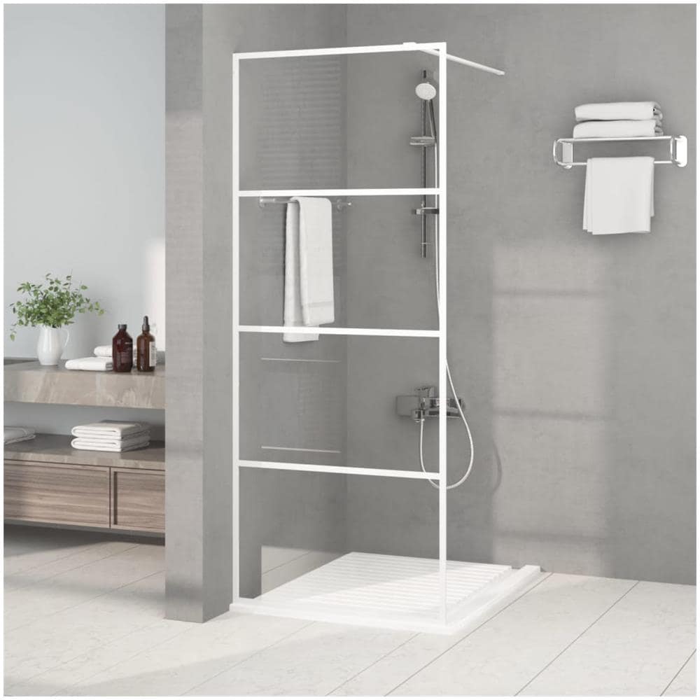 Parete Doccia Walk In Bianca 80x195 Cm Vetro Trasparente Esg - Foto 1