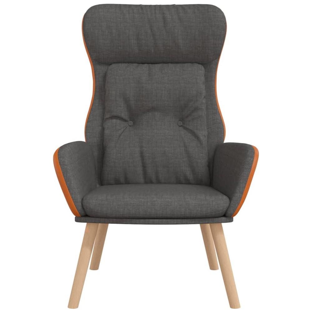 Poltrona Rilassante Grigio Scuro In Tessuto E Pvc - Foto 3