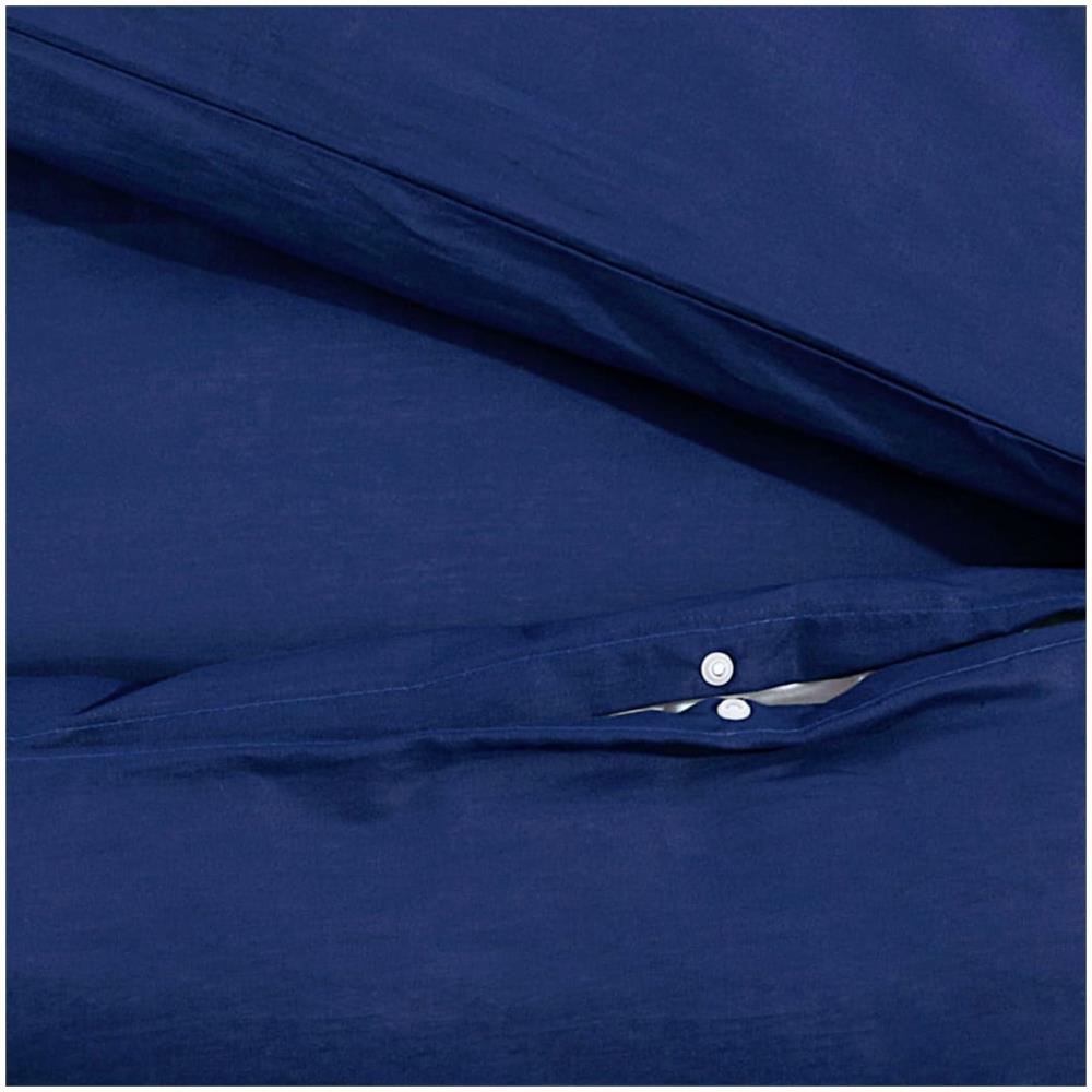 Set Copripiumino Blu Marino 200x200 Cm In Cotone - Foto 2