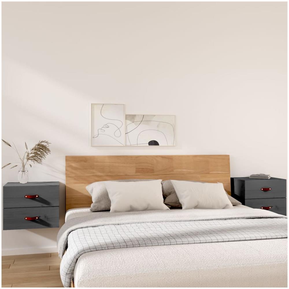 Comodini A Muro 2 Pz Grigio 50x36x40 Cm - Foto 1