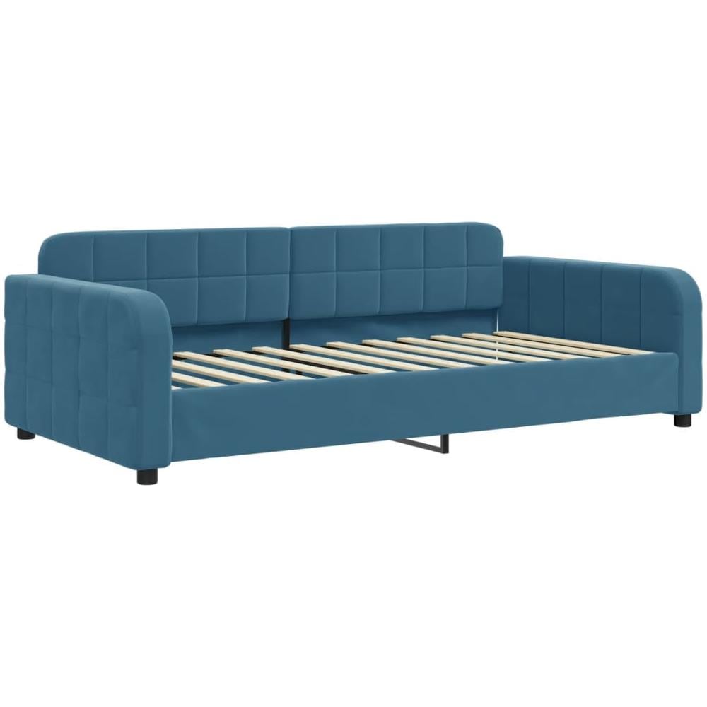 Letto Da Giorno Blu 100x200 Cm In Velluto - Foto 2