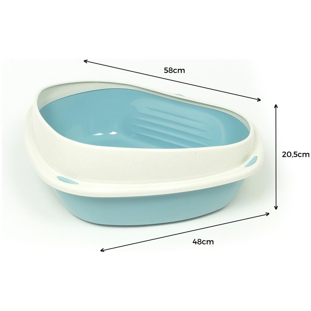 Lettiera Toilette Per Gatti Angolare 58x48x20,5cm Modello 700091 Colore Azzurro - Foto 4