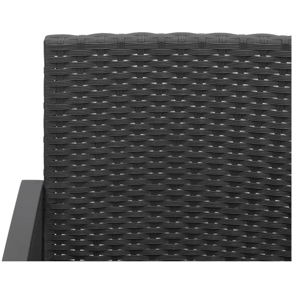 Panca Da Giardino A 2 Posti Con Cuscini In Rattan Pp Nero - Foto 6