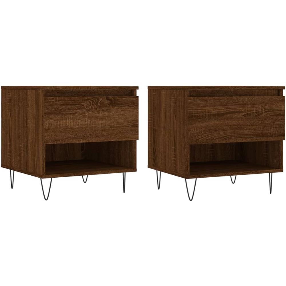 Tavolini Salotto 2pz Rovere Marrone 50x46x50 Legno Multistrato - Foto 2