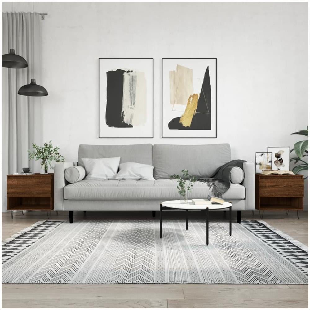 Tavolini Salotto 2pz Rovere Marrone 50x46x50 Legno Multistrato - Foto 1