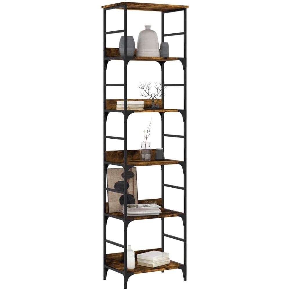 Libreria Rovere Fumo 50x33x188,5 Cm In Legno Multistrato - Foto 3