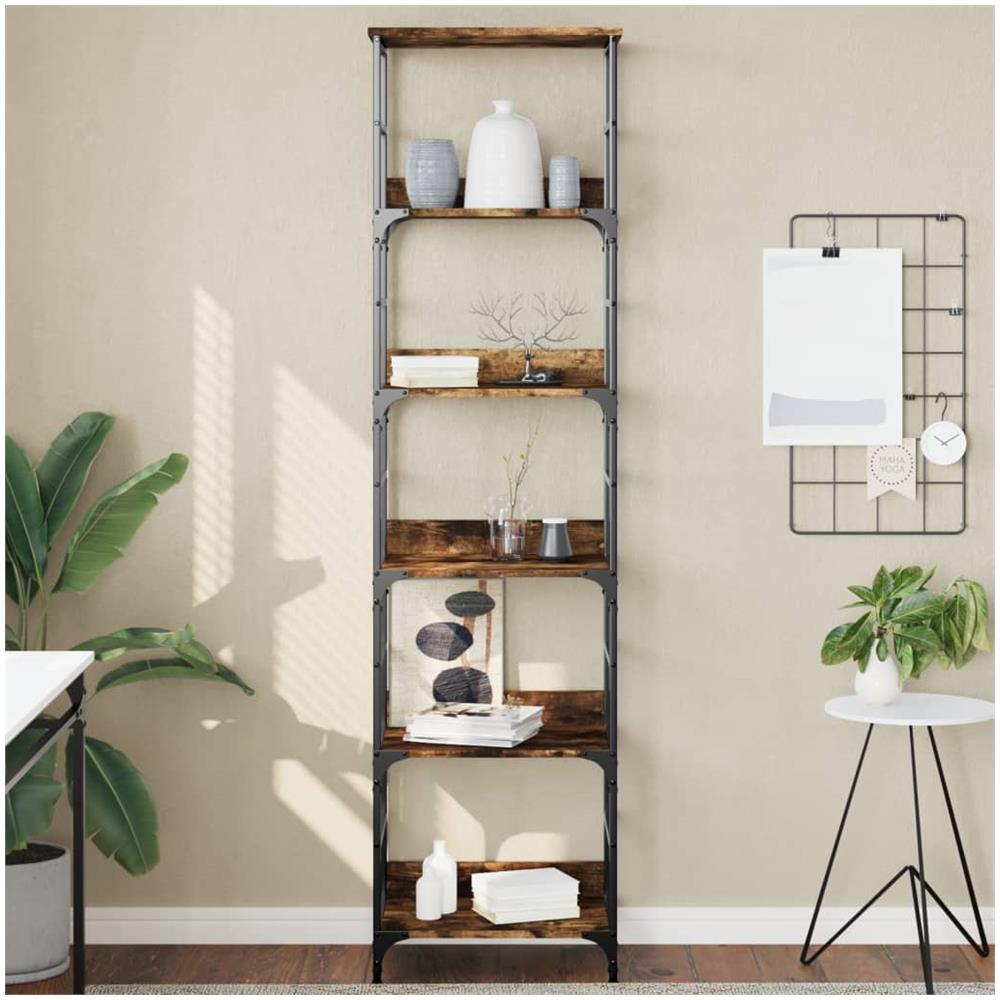 Libreria Rovere Fumo 50x33x188,5 Cm In Legno Multistrato - Foto 1
