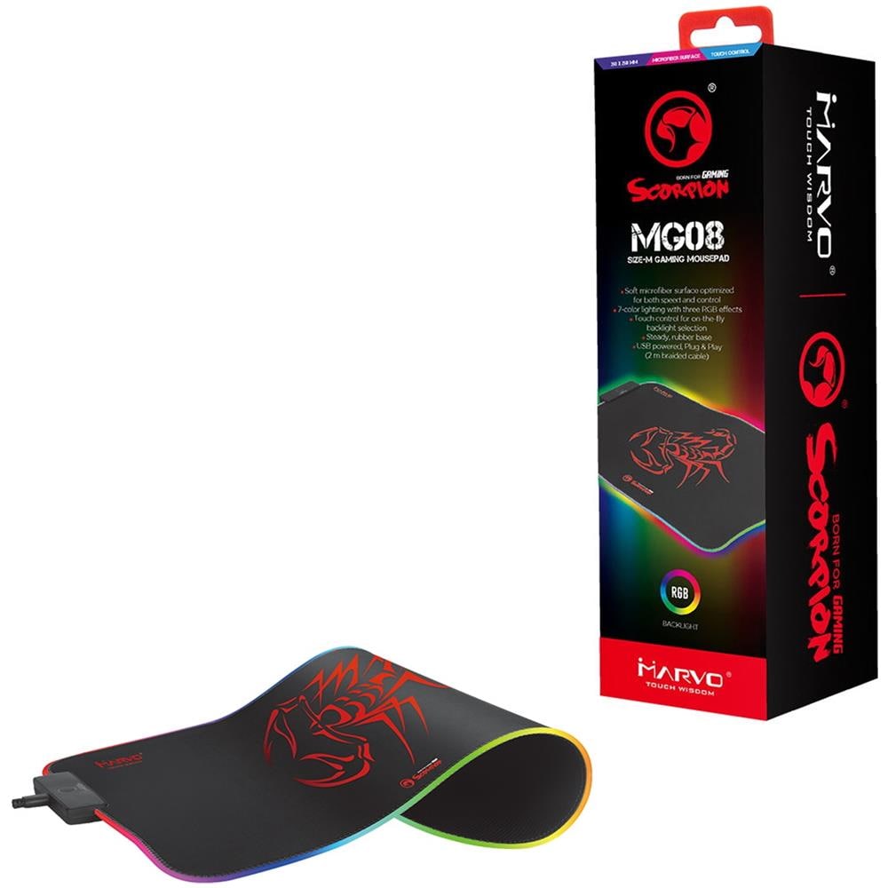 MG08 tappetino per mouse Tappetino per mouse per gioco da computer Nero - Foto 1