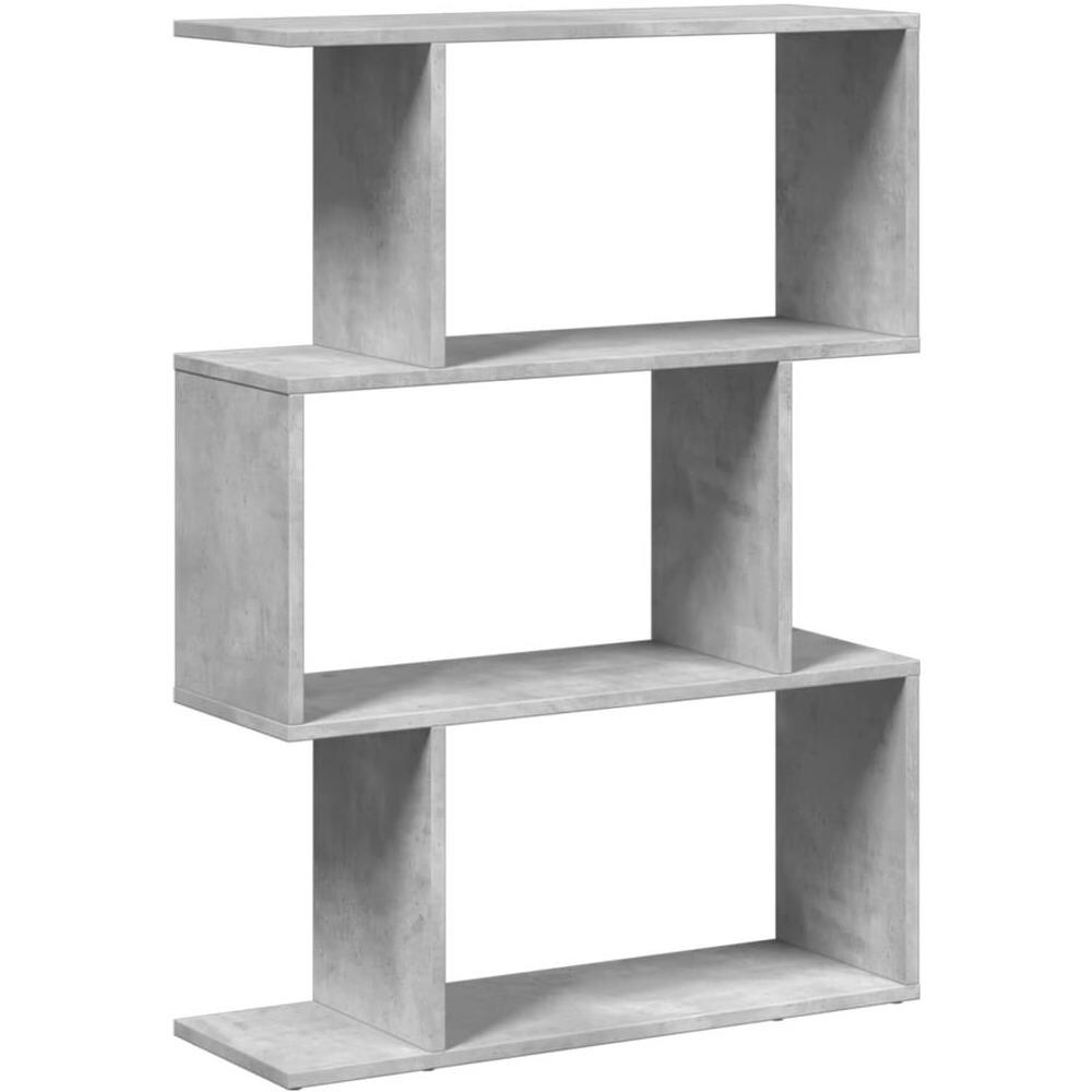 Libreria Divisorio 3Piani Grigio Cemento 70x24x97 cm Truciolato - Foto 1