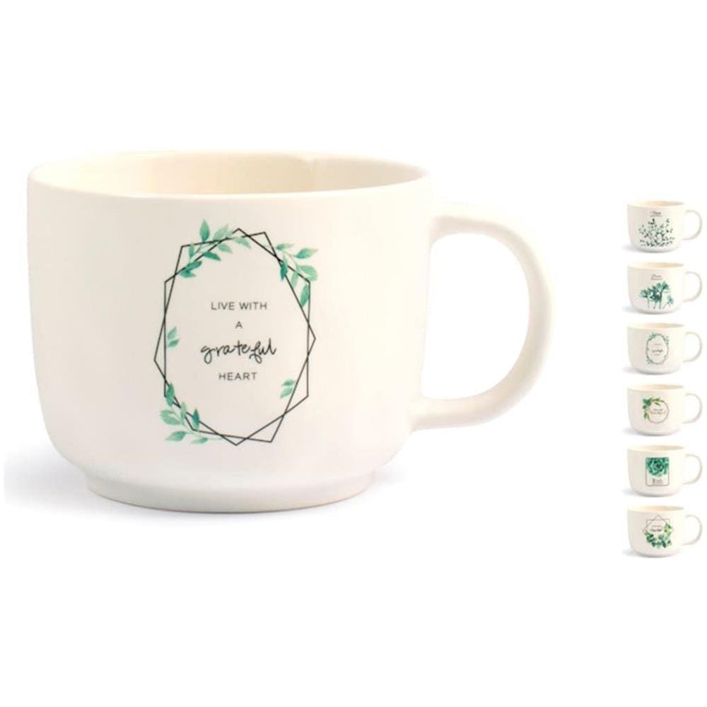 Set 6 tazze jumbo senza piattino Botanic in new bone china assortite cc 350 - Foto 1