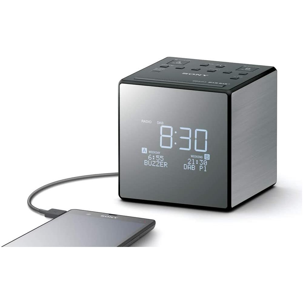 XDRC1DBP Radiosveglia Portatile con Ricevitore Digitale DAB / DAB+ USB Colore Nero / Argento - Foto 2