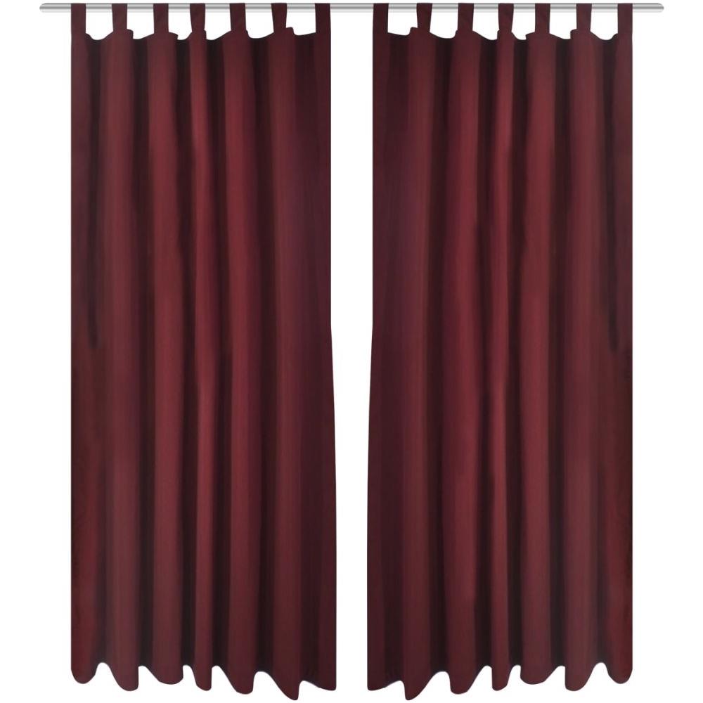 Tende Micro-raso Bordò 2 Pezzi Con Occhielli 140 X 245 Cm - Foto 1