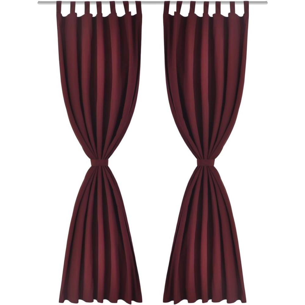 Tende Micro-raso Bordò 2 Pezzi Con Occhielli 140 X 245 Cm - Foto 2