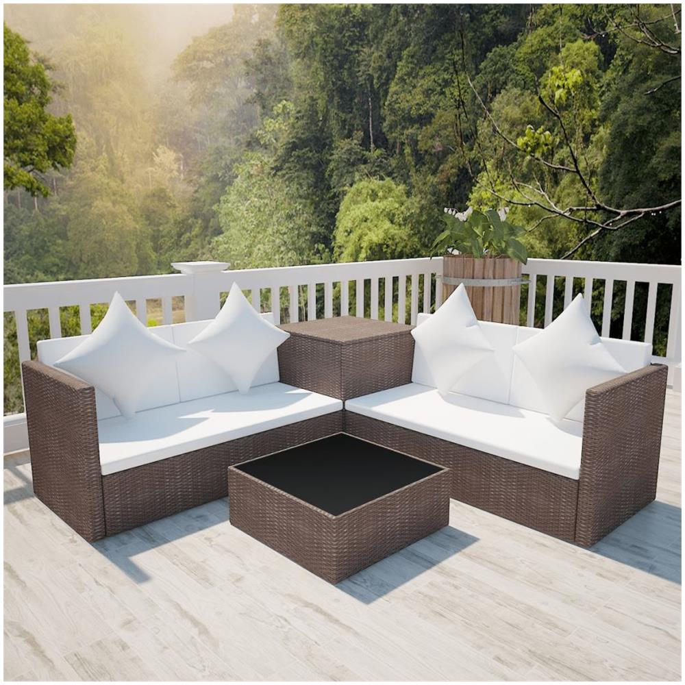 Set Divani Polyrattan Marrone - Foto 2