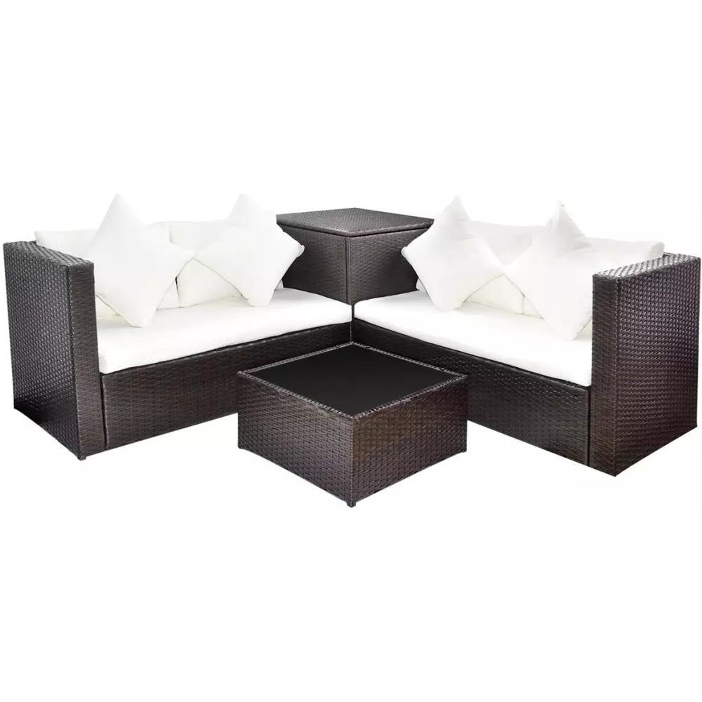 Set Divani Polyrattan Marrone - Foto 1