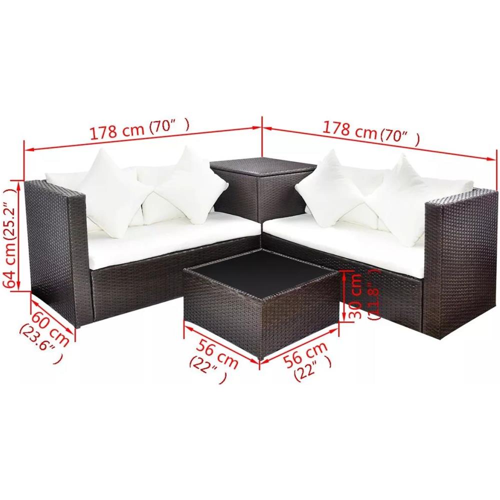 Set Divani Polyrattan Marrone - Foto 6