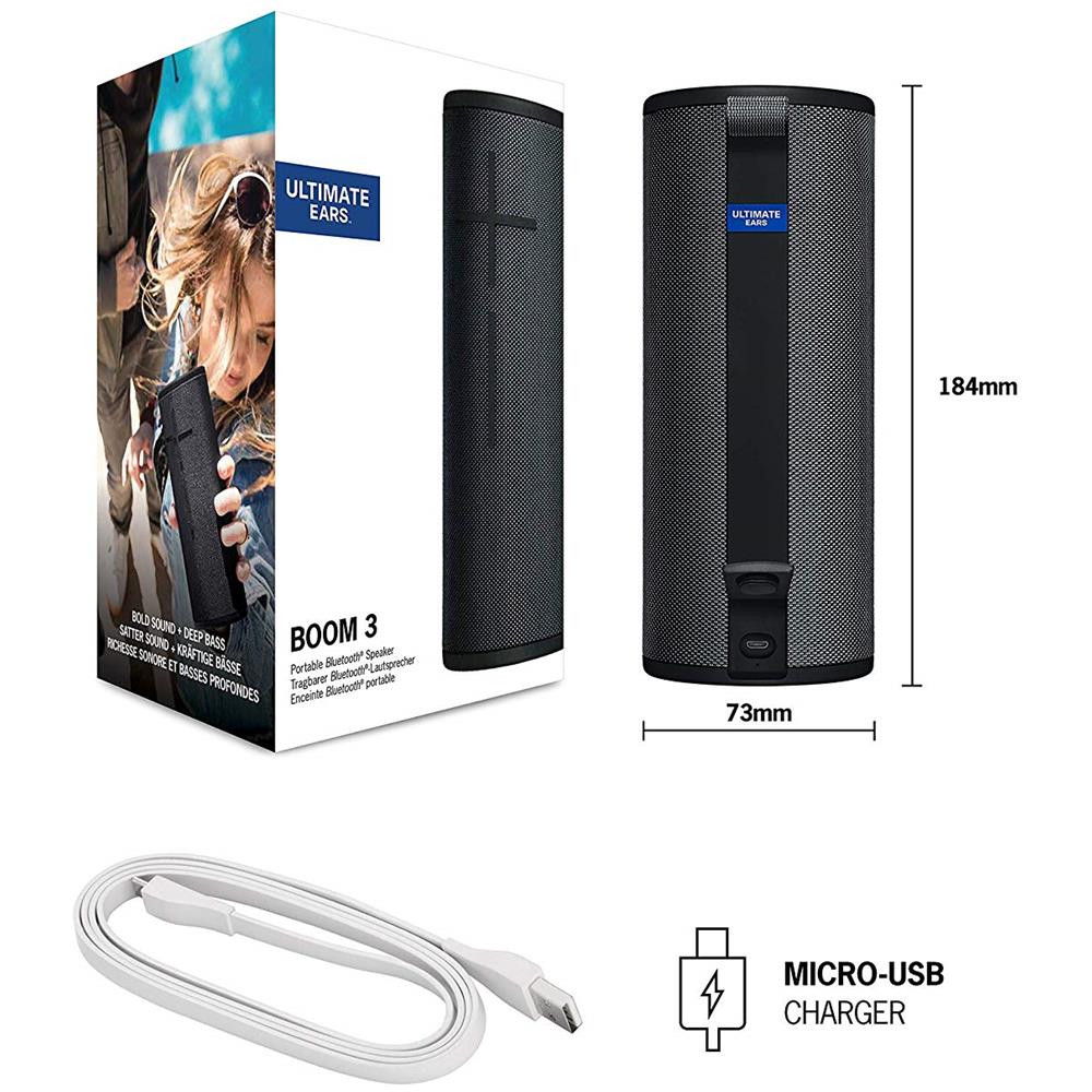 Speaker Bluetooth Portatile Boom 3 Impermeabile IP67 con Suono Spaziale a 360° Colore Nero - Foto 10