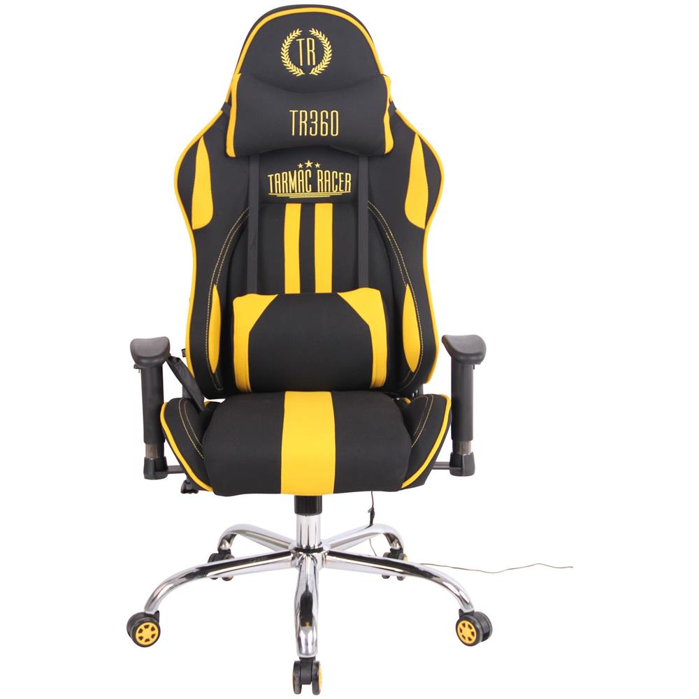 Sedia Ufficio Massaggiante E Riscaldata Limit XM in Tessuto I Poltrona Racing Scrivania Schienale Reclinabile I Poltrona Relax Gamer Nero / Giallo - Foto 2