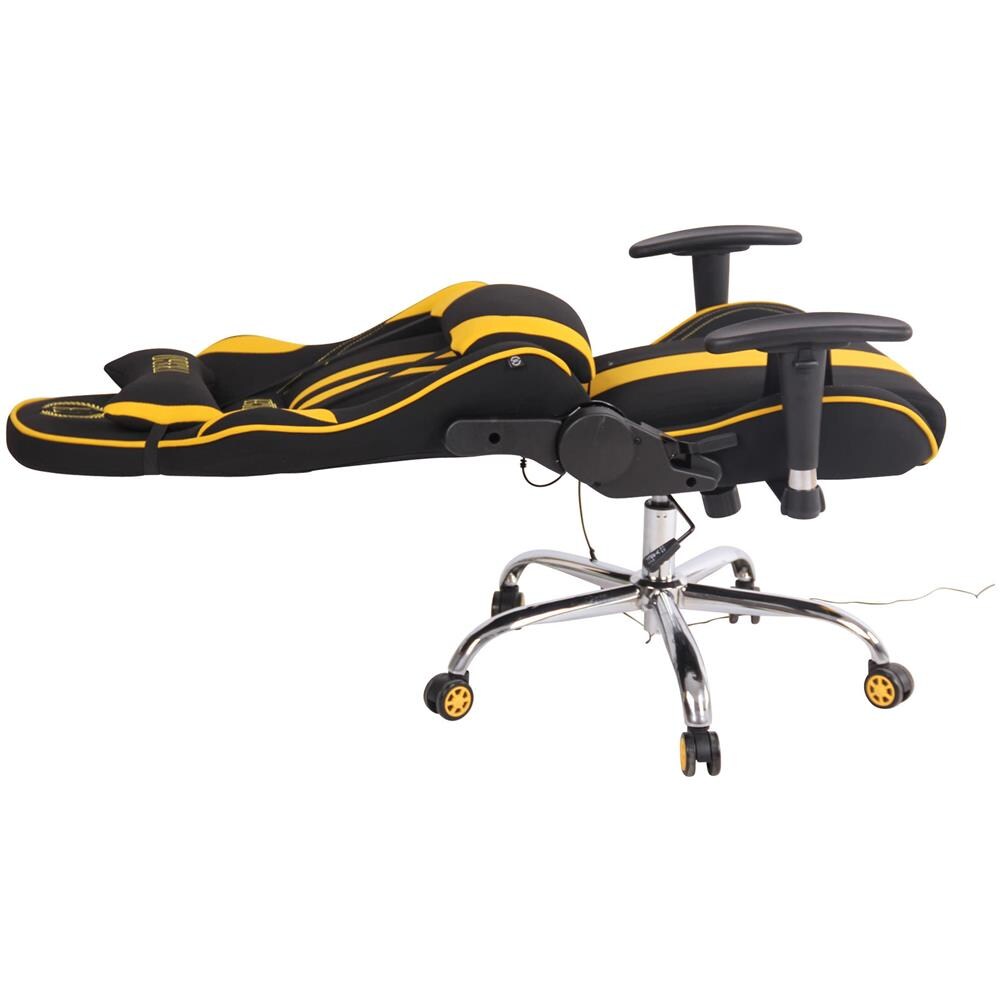 Sedia Ufficio Massaggiante E Riscaldata Limit XM in Tessuto I Poltrona Racing Scrivania Schienale Reclinabile I Poltrona Relax Gamer Nero / Giallo - Foto 5