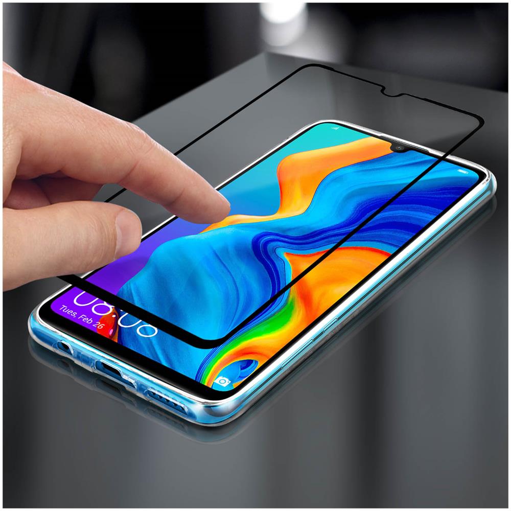 Cover Huawei P30 Lite / Honor 20s Silicone Morbida / Vetro Temperato 9h Nero - Foto 5