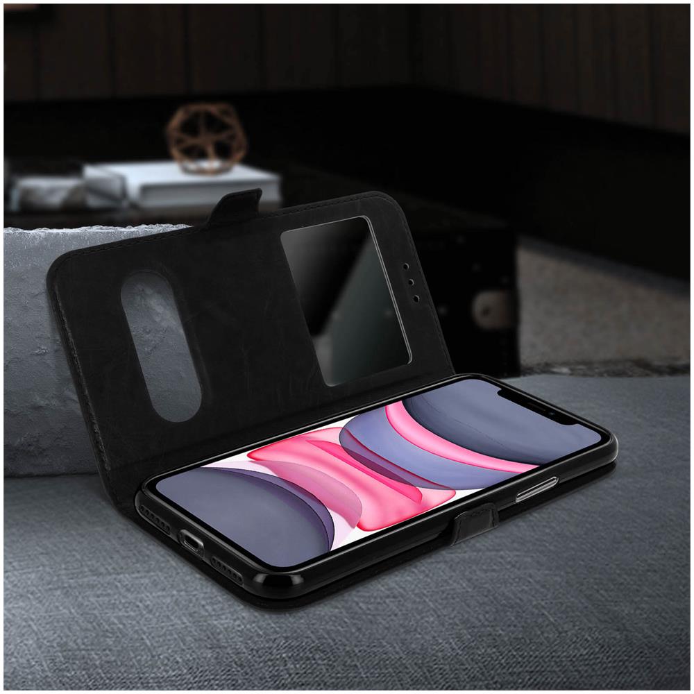 Custodia Apple Iphone 11 Sportellino 2x Finestre Cover Silicone - Nero - Foto 2