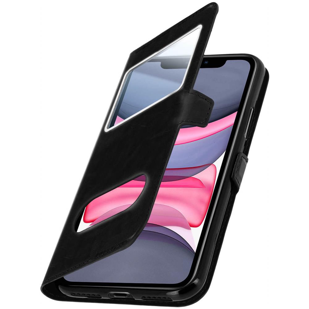 Custodia Apple Iphone 11 Sportellino 2x Finestre Cover Silicone - Nero - Foto 5