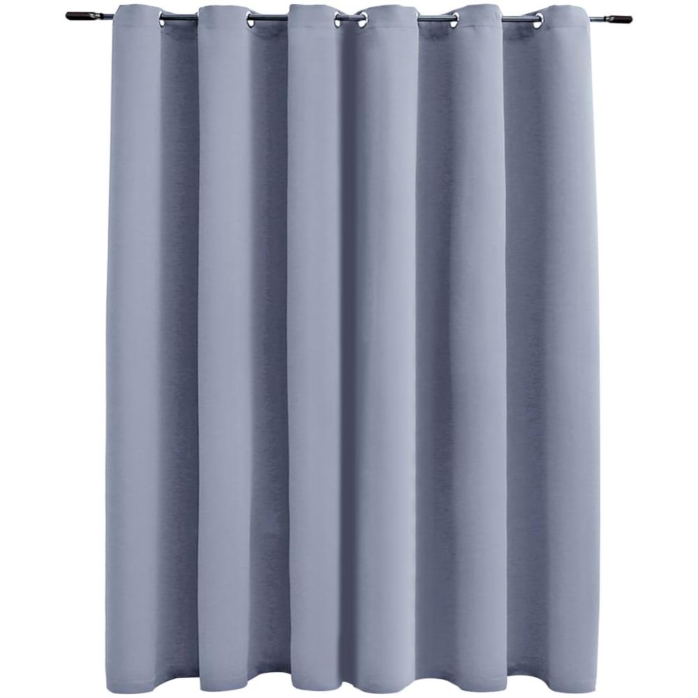 Tenda Oscurante Con Anelli In Metallo Grigia 290x245 Cm - Foto 2