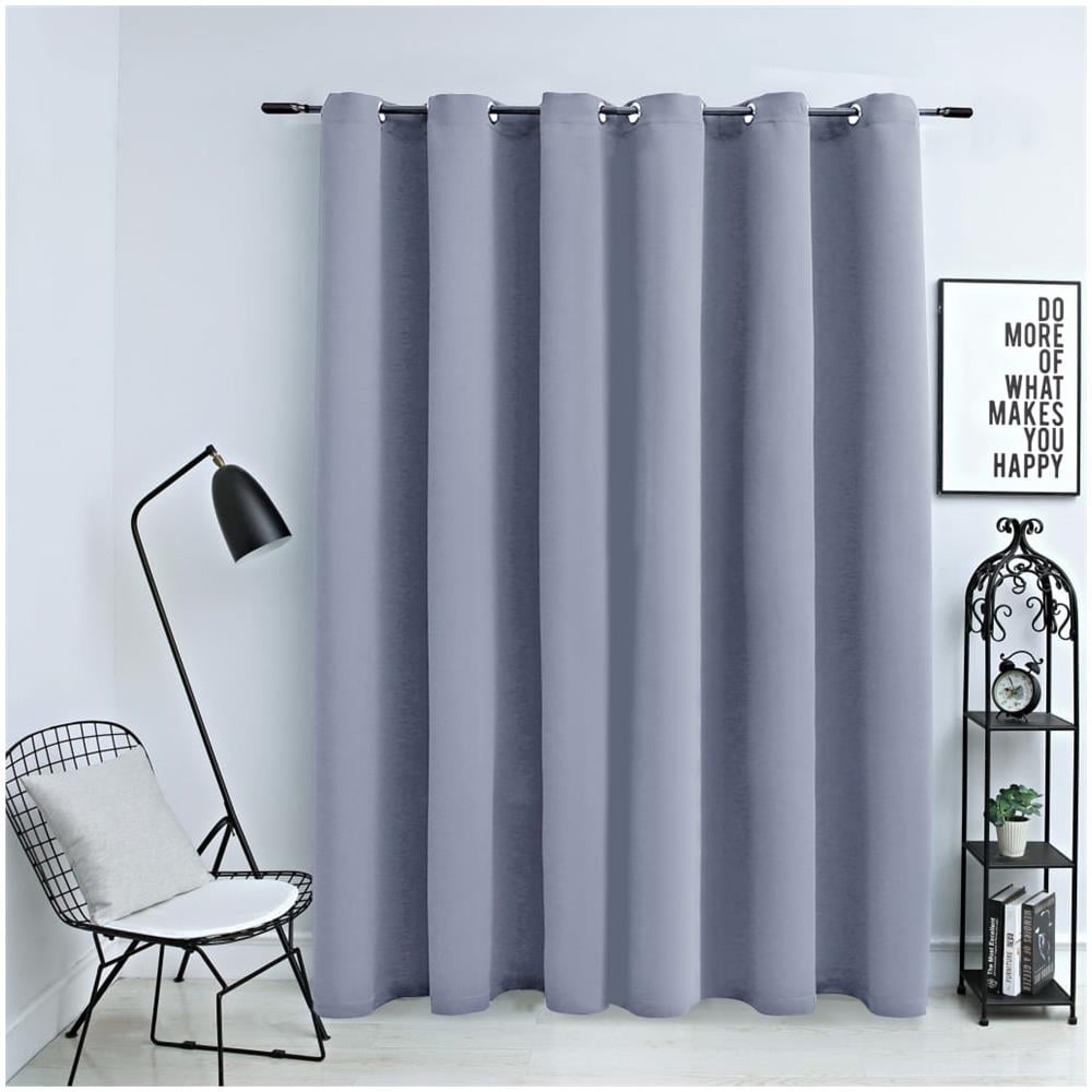 Tenda Oscurante Con Anelli In Metallo Grigia 290x245 Cm - Foto 1