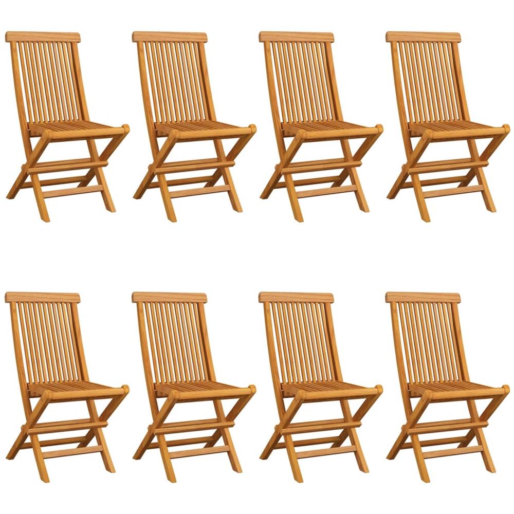 Sedie Da Giardino Con Cuscini Beige 8 Pz In Massello Di Teak - Foto 2