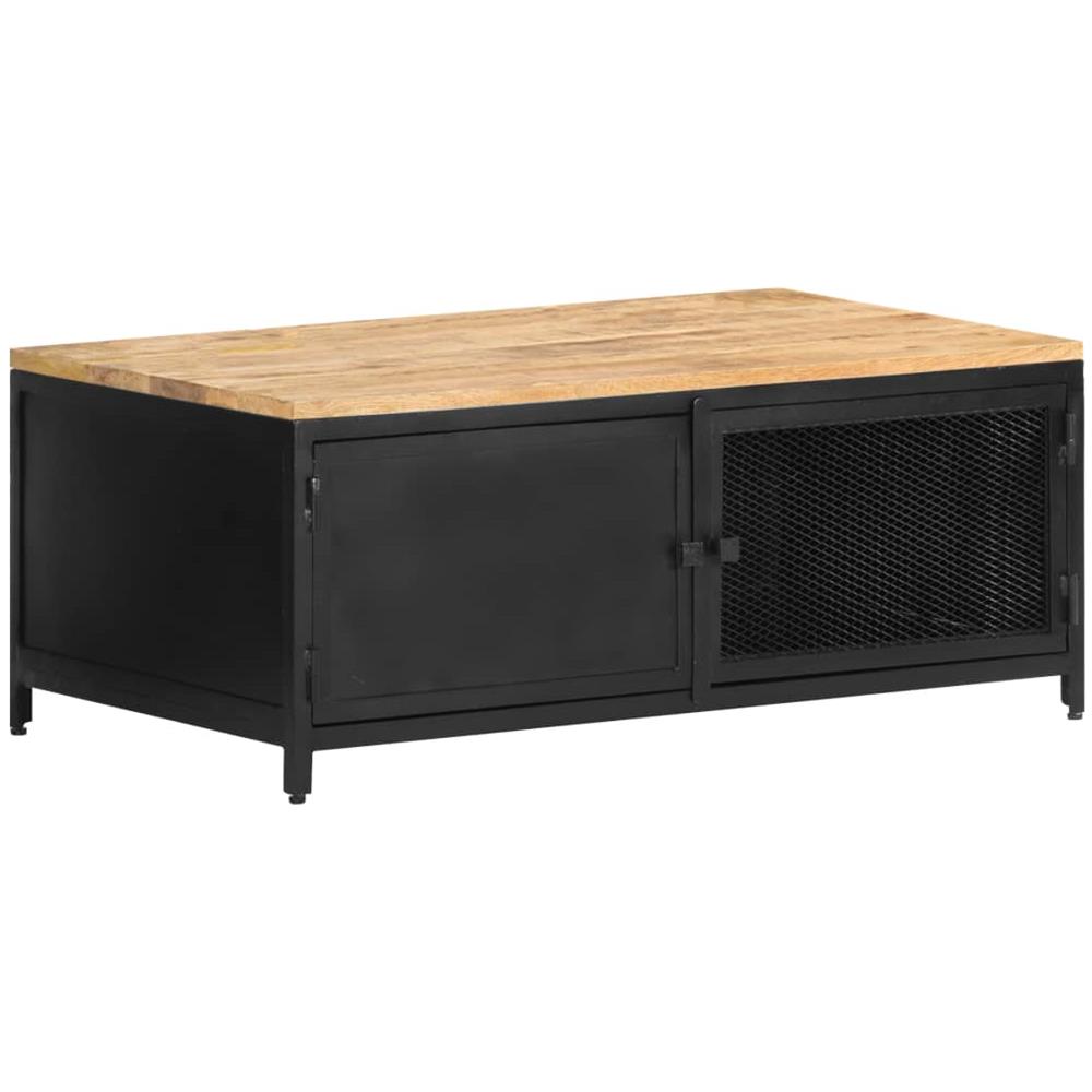 Tavolino Da Caff 90x50x37 Cm In Legno Massello Di Mango Grezzo - Foto 1