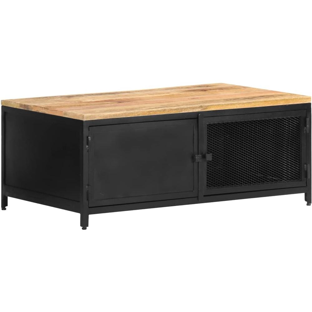 Tavolino Da Caff 90x50x37 Cm In Legno Massello Di Mango Grezzo - Foto 10