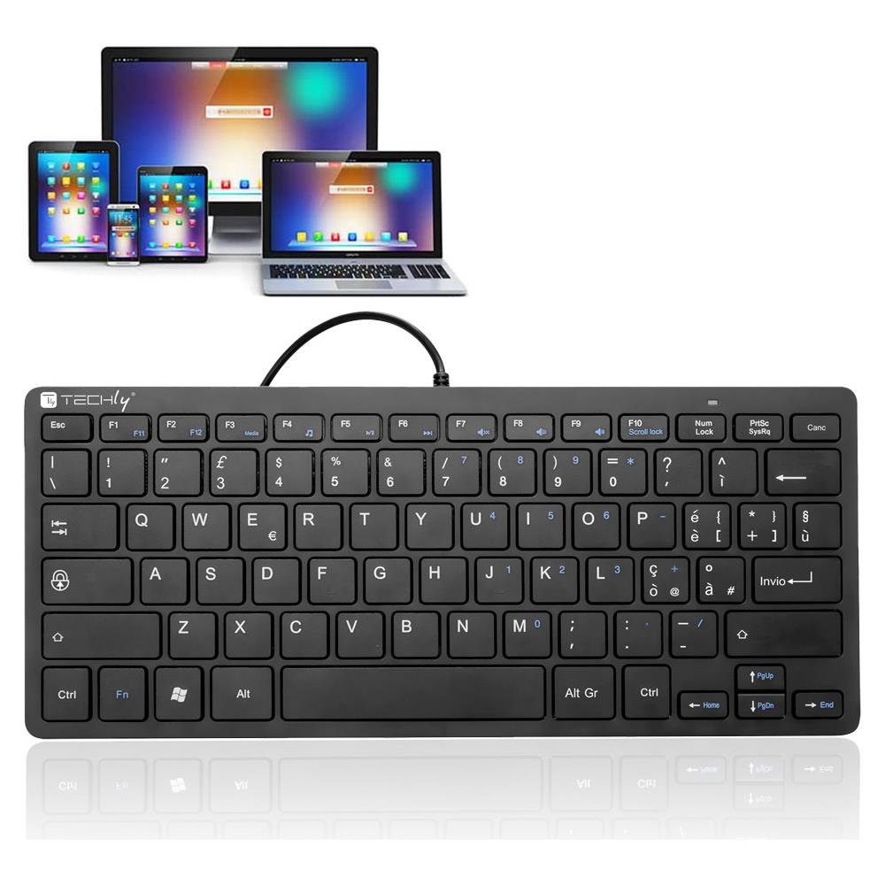 Mini Tastiera Usb Universale Silenziosa Ultra Sottile 78 Tasti Nero - Foto 1