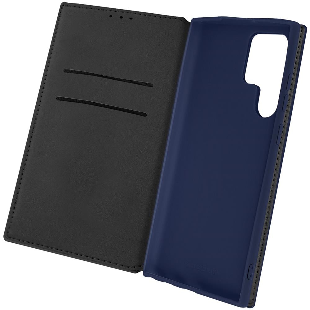 Custodia Samsung Galaxy S22 Ultra Portafoglio Funzione Supporto Video Blu - Foto 1