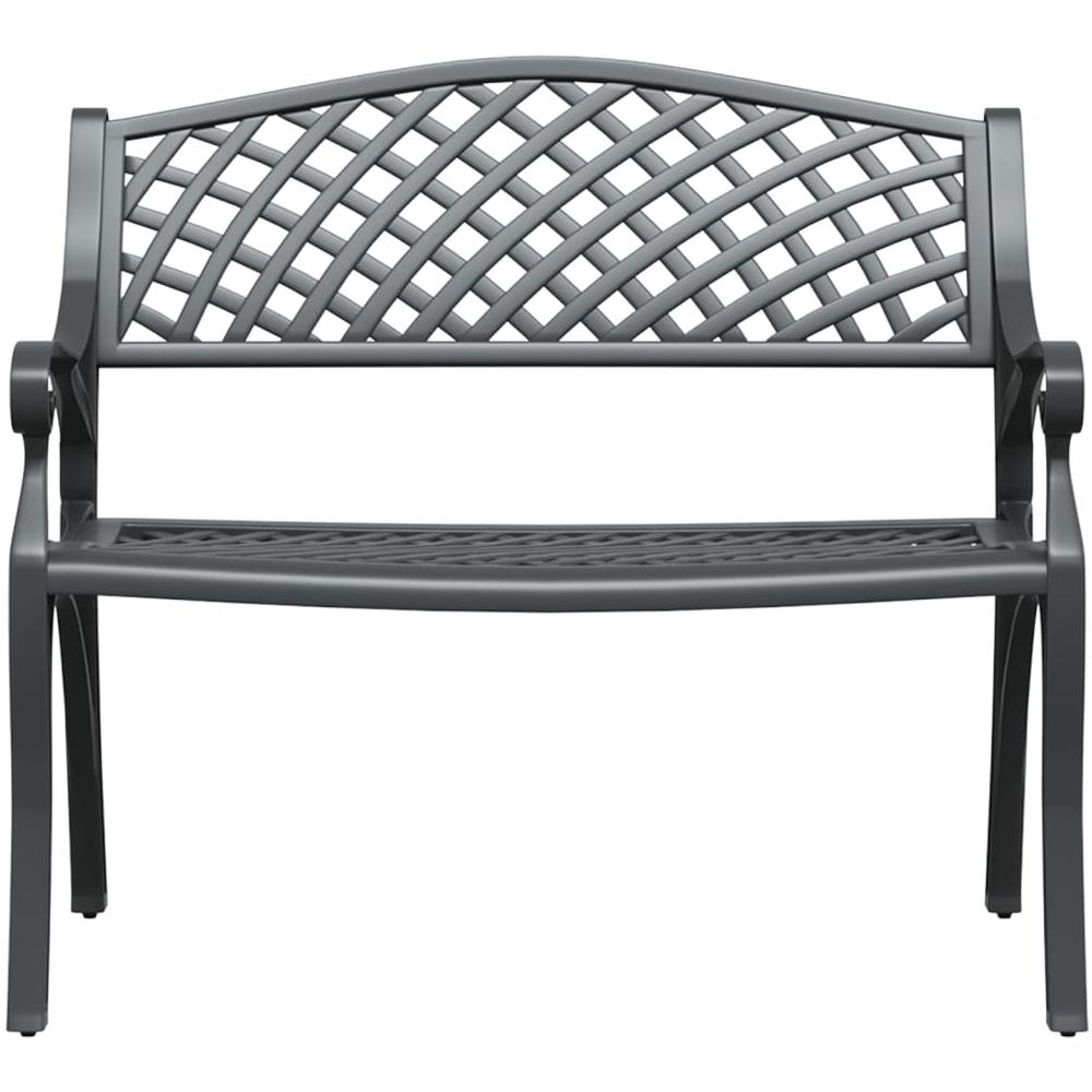 Panchina Da Giardino 102 Cm In Alluminio Pressofuso Nera - Foto 3