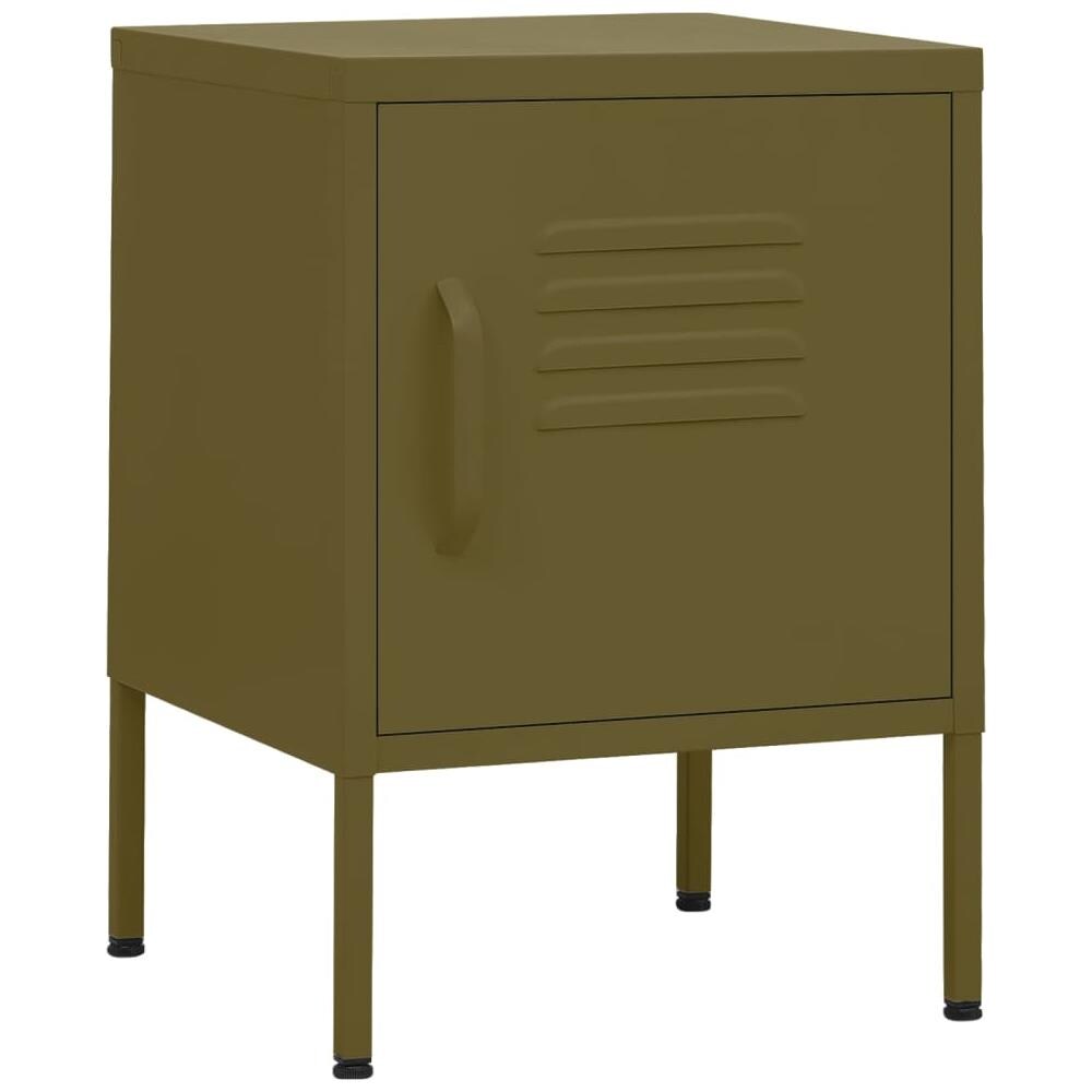 Comodino Verde Oliva 35x35x51 Cm In Acciaio - Foto 2