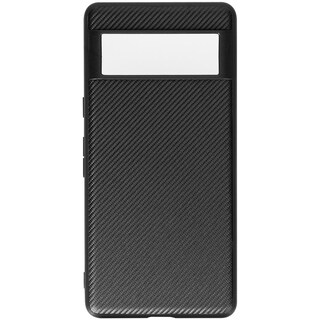 Custodia Sottile In Silicone Con Fibra Di Carbonio Per Google Pixel 8 PRO – Morbida TPU Antiurto – Colore Nero