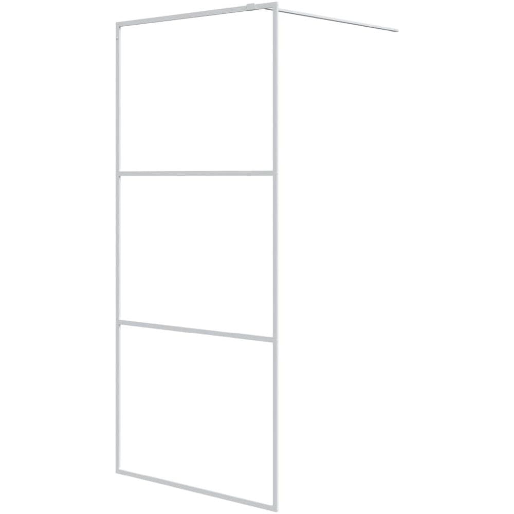 Parete Doccia Walk In Bianca 90x195 Cm Vetro Trasparente Esg - Foto 2