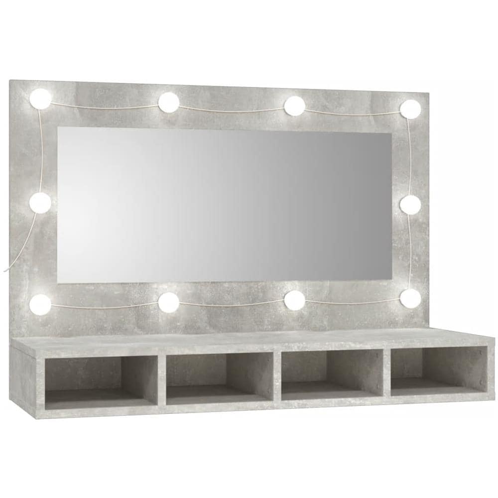 Mobile A Specchio Con Led Grigio Cemento 90x31,5x62 Cm - Foto 1