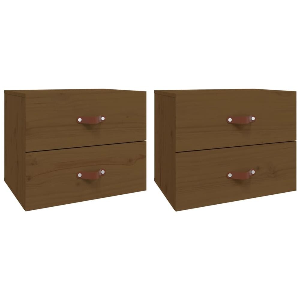 Comodini A Muro 2 Pz Marrone Miele 50x36x40 Cm - Foto 2