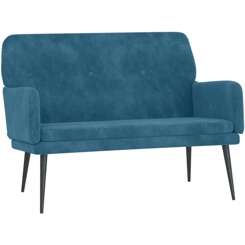 Panca Blu 108x79x79 Cm In Velluto - Foto 2