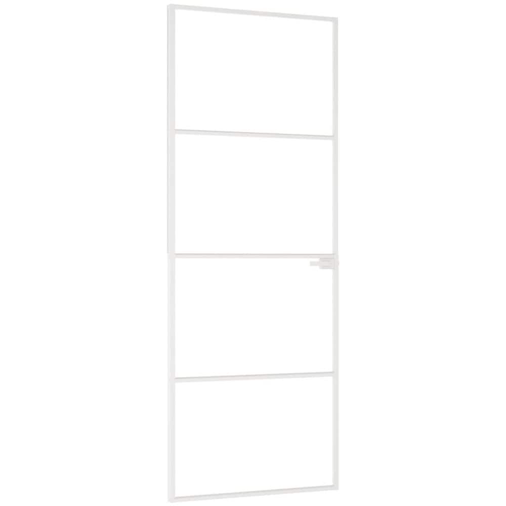 Porta Interna Bianca 76x201,5 Cm Vetro Temperato Alluminio Slim - Foto 2