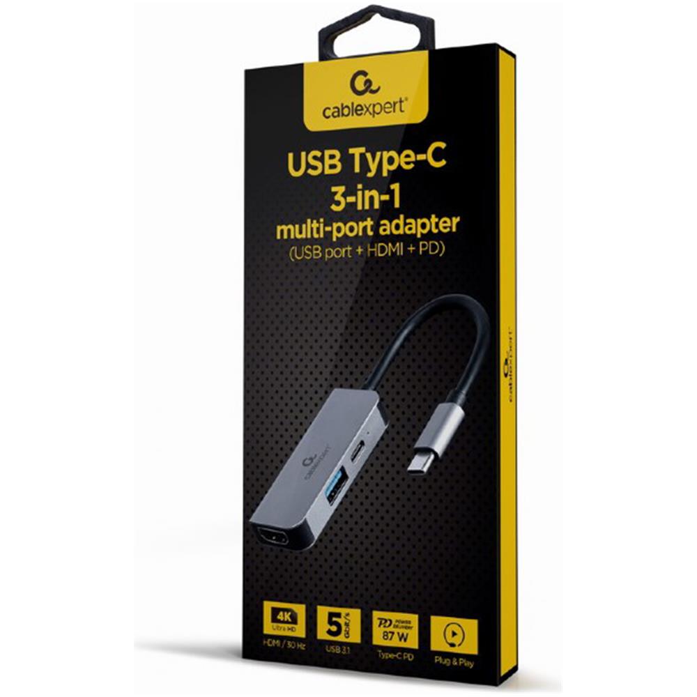 Adattatore Combinato Usb Type-c Cablexpert (hub Hdmi Pd) - A-cm-combo3-02 - Foto 2