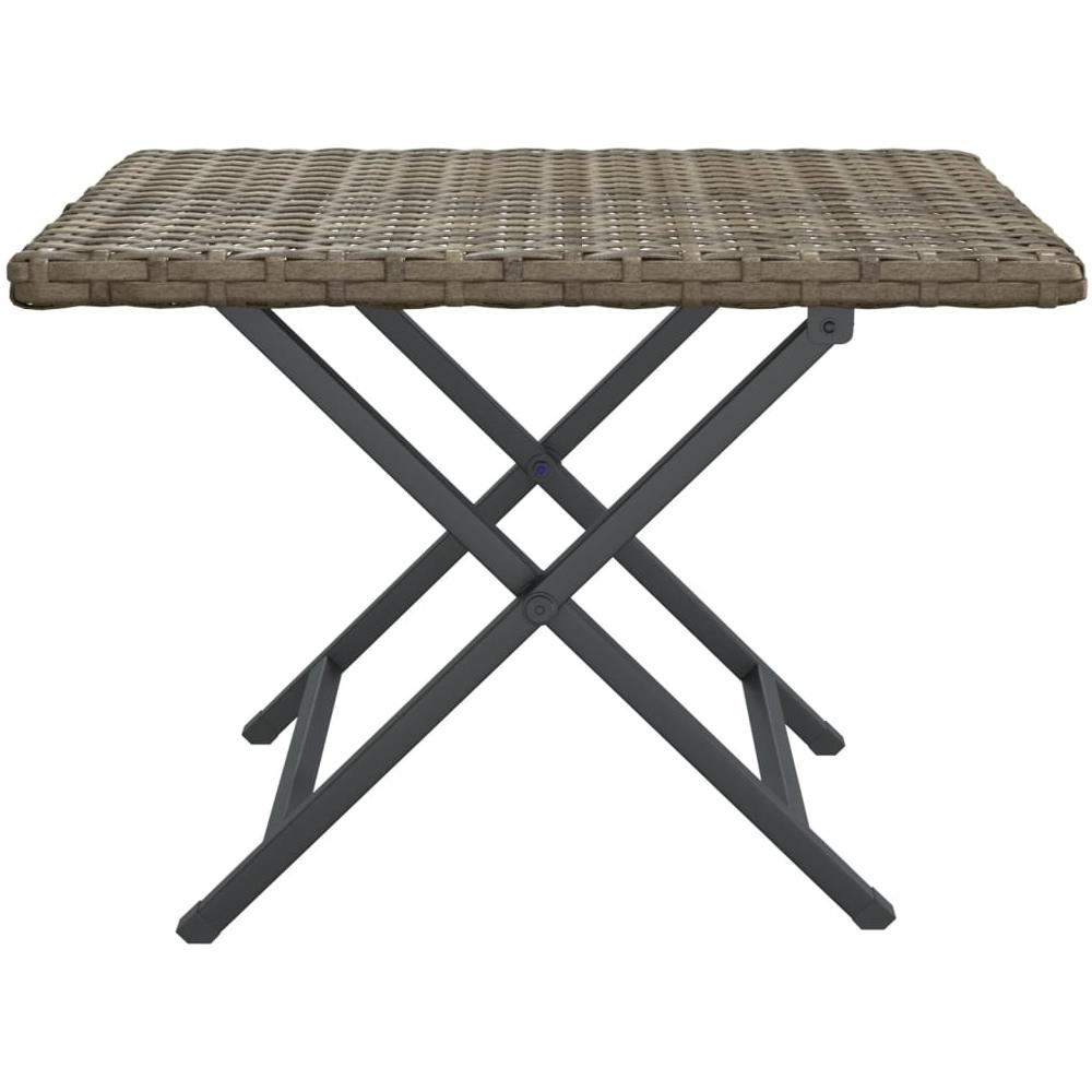 Tavolo Pieghevole Grigio 45x35x32 Cm In Polyrattan - Foto 3