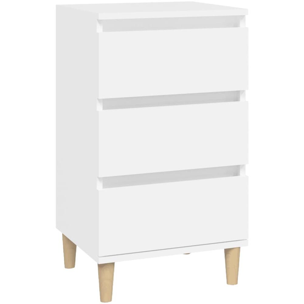 Comodino Bianco 40x35x70 Cm In Legno Multistrato - Foto 2