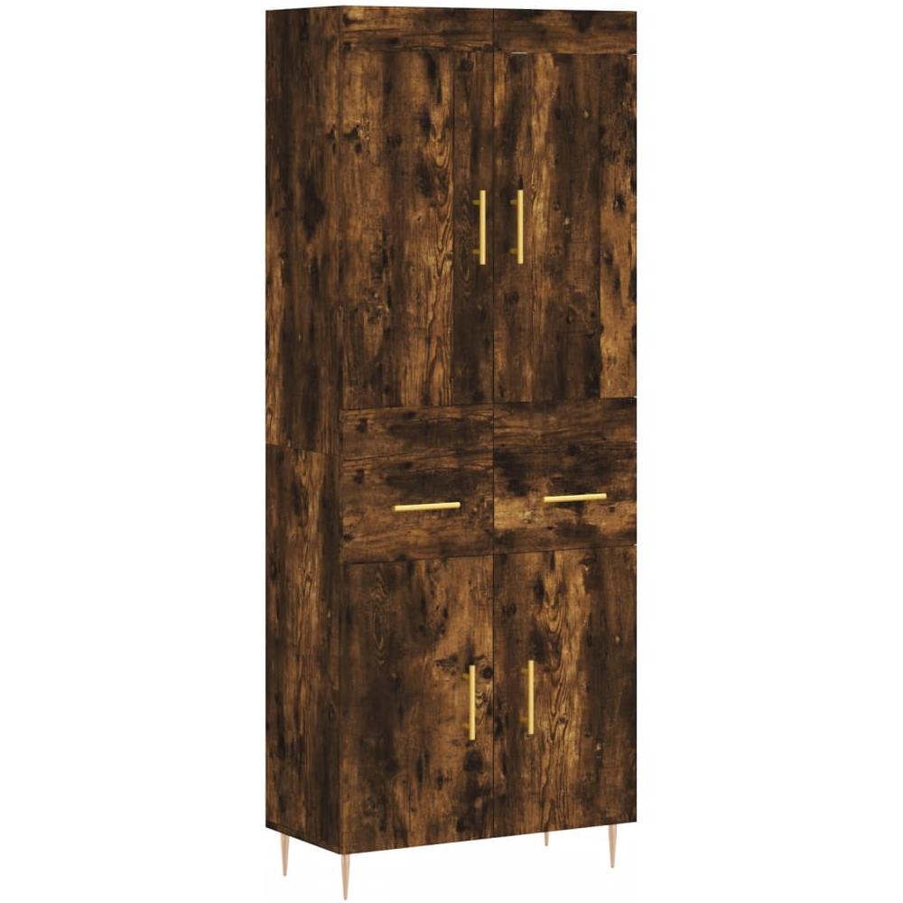 Credenza Rovere Fumo 69,5x34x180 Cm In Legno Multistrato - Foto 2