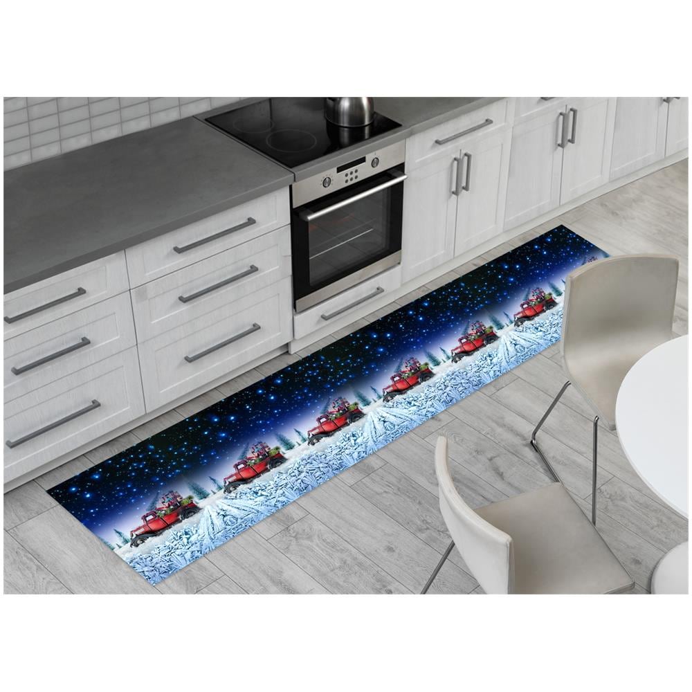 Tappeto Passatoia Cucina Antiscivolo Sottolavello Digitale Natale Pickup Present 52x280 Pickup Present - Foto 1