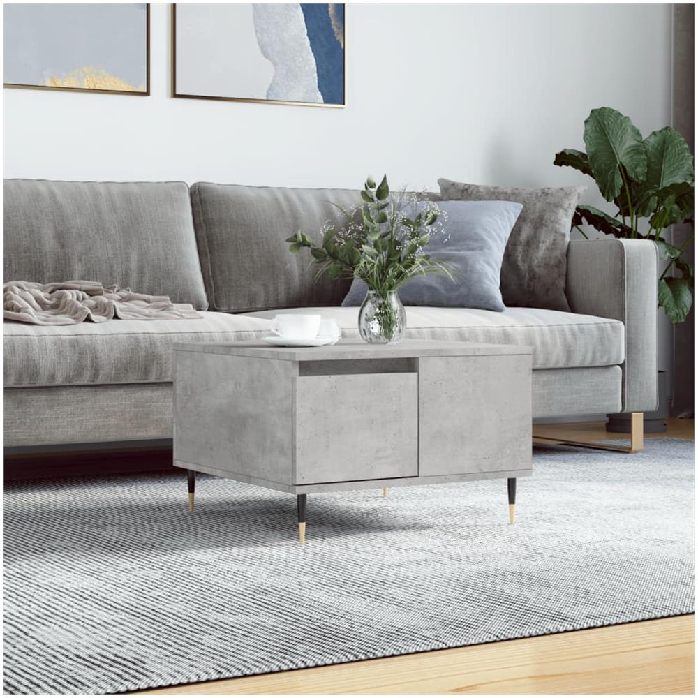 Tavolino Salotto Grigio Cemento 55x55x36,5 Cm Legno Multistrato - Foto 1