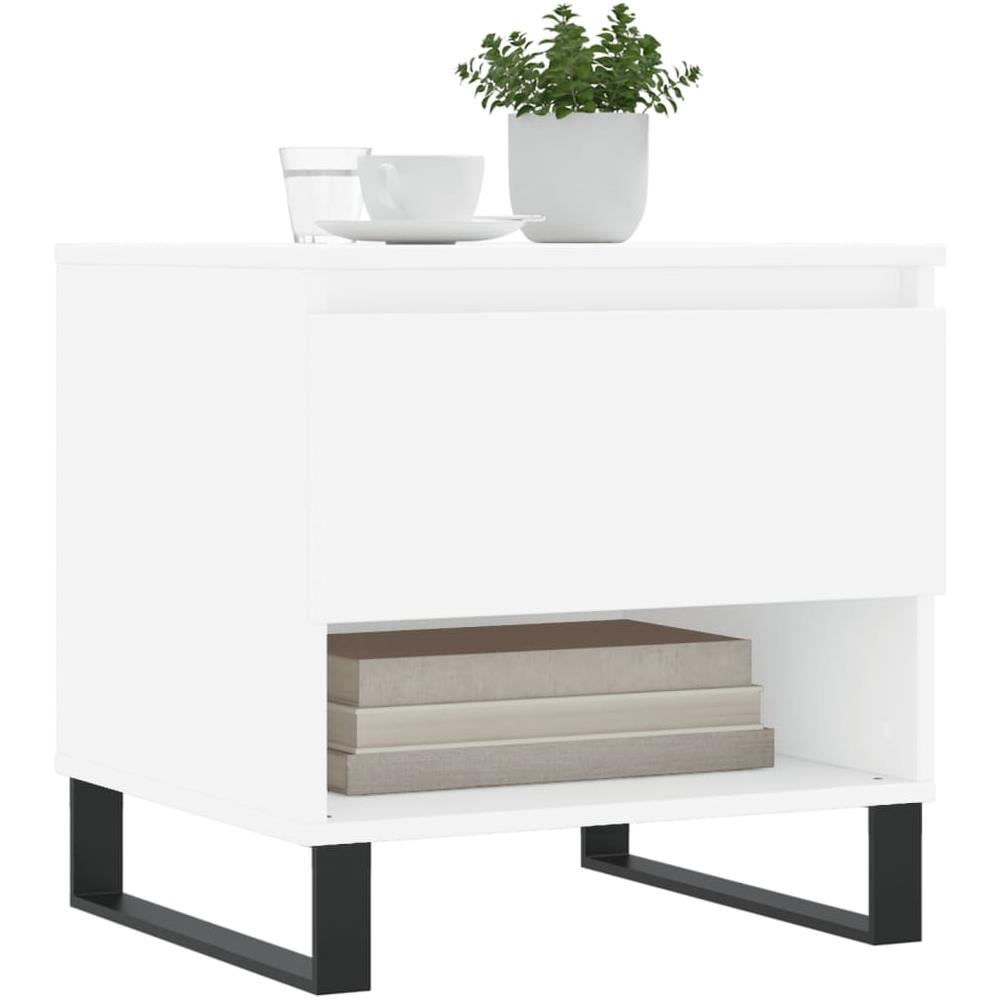 Tavolini Salotto 2 Pz Bianchi 50x46x50 Cm In Legno Multistrato - Foto 3