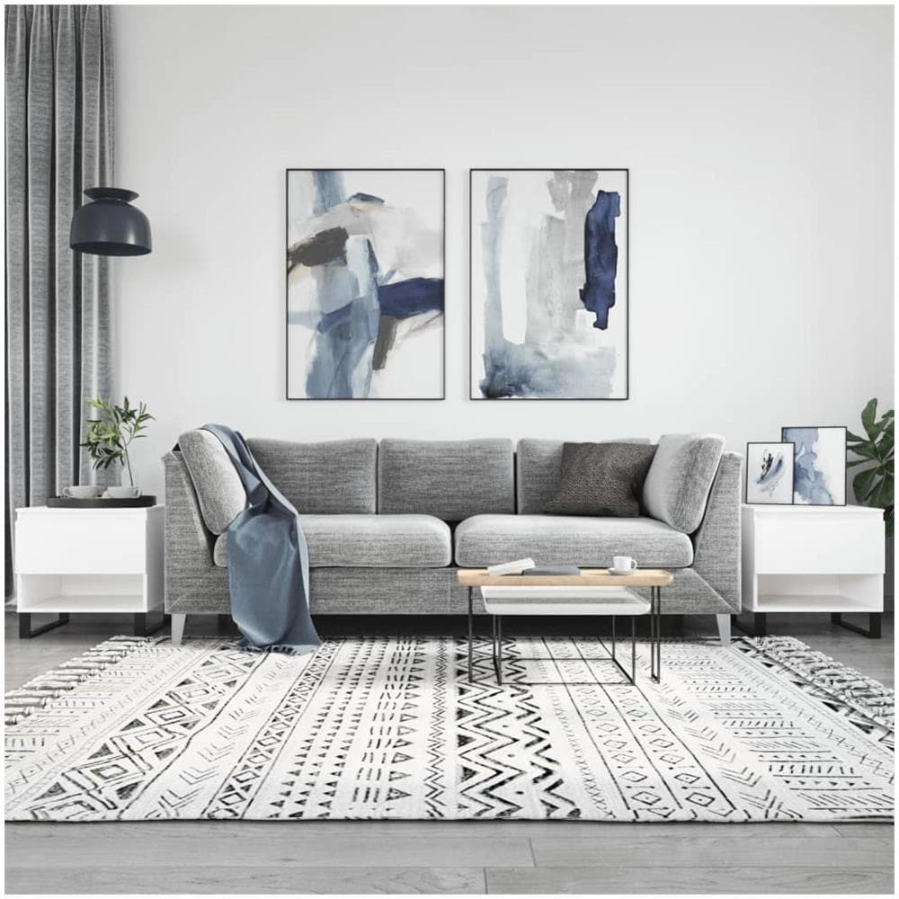 Tavolini Salotto 2 Pz Bianchi 50x46x50 Cm In Legno Multistrato - Foto 1
