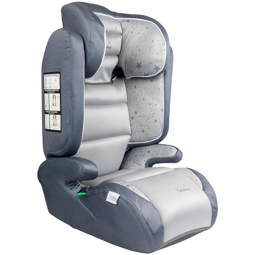 Seggiolino Auto Per La Sicurezza Dei Bambini Con Altezza Da 100 A 150 Cm Con Grafiche Di Stelle Su Fondo Grigio - Foto 2